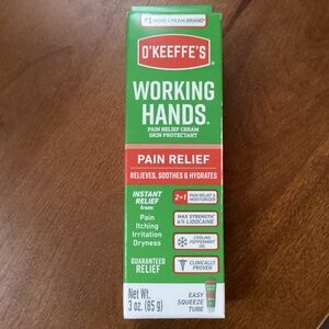 O’Keeffe’s Working Hands Pain Relief Cream Skin Protectant 3 oz New